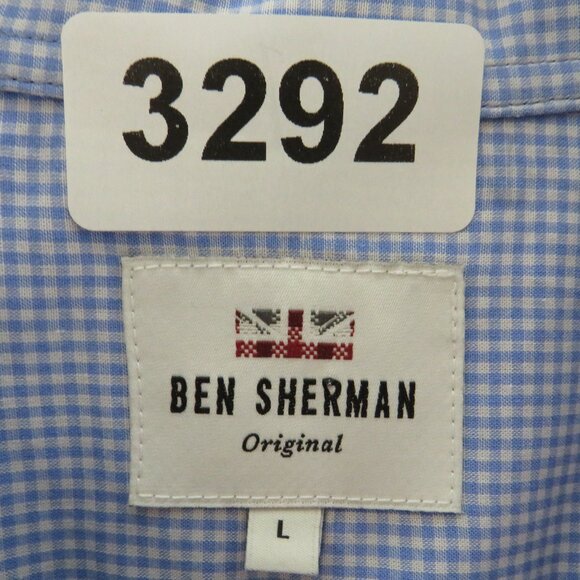 Ben Sherman* Men's Short Sleeve Button Down Curved Hem Chest Pocket Shirt~ Large - Picture 3 of 11